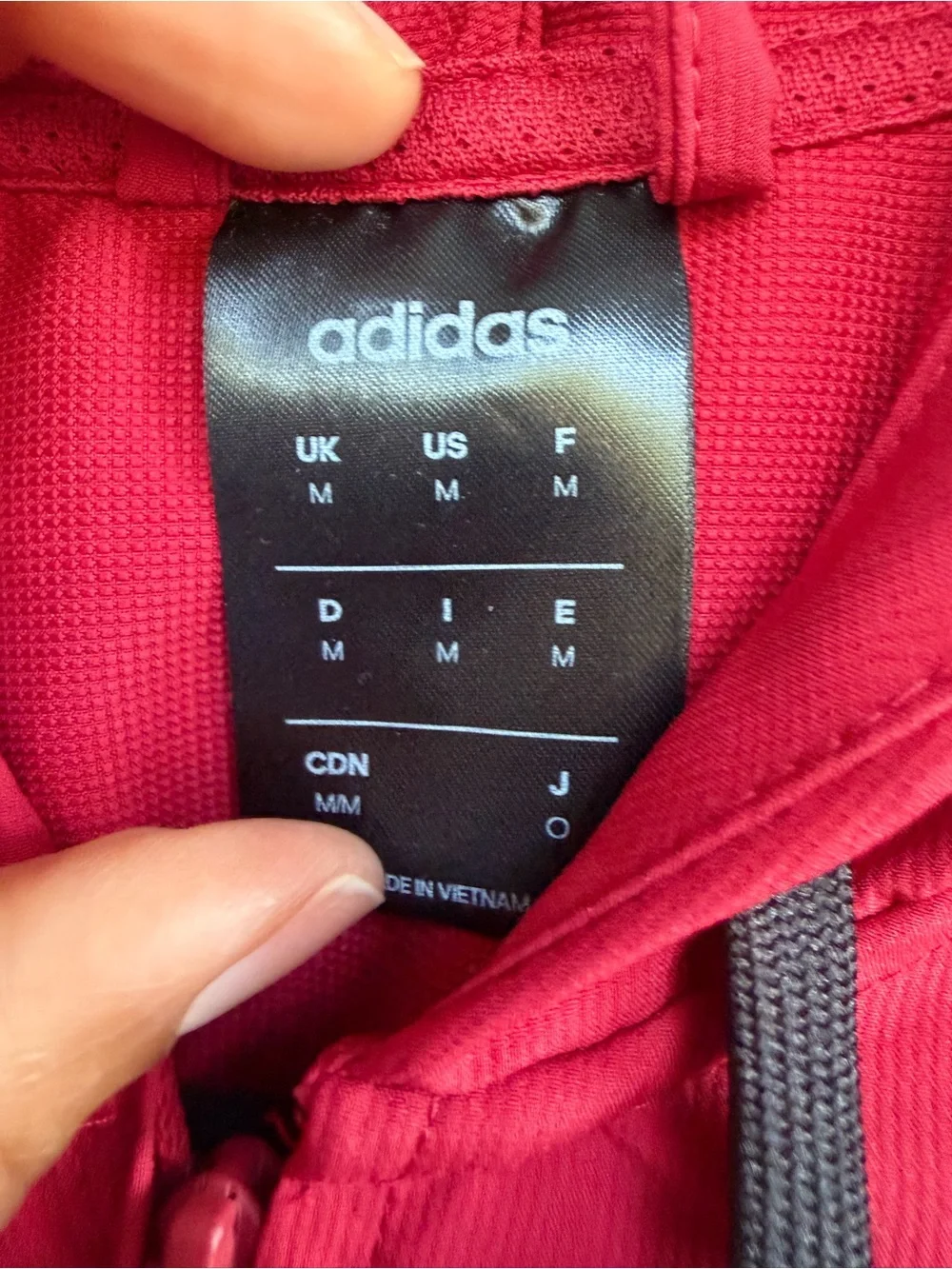 adidas Zip-Up Hooded Jacket- Maroon(Burgundy)& Black